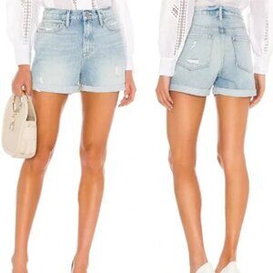 FRAME Womens Denim Le Bleu Shorts Distressed Shorts Size 24 Mid Rise Cuffed